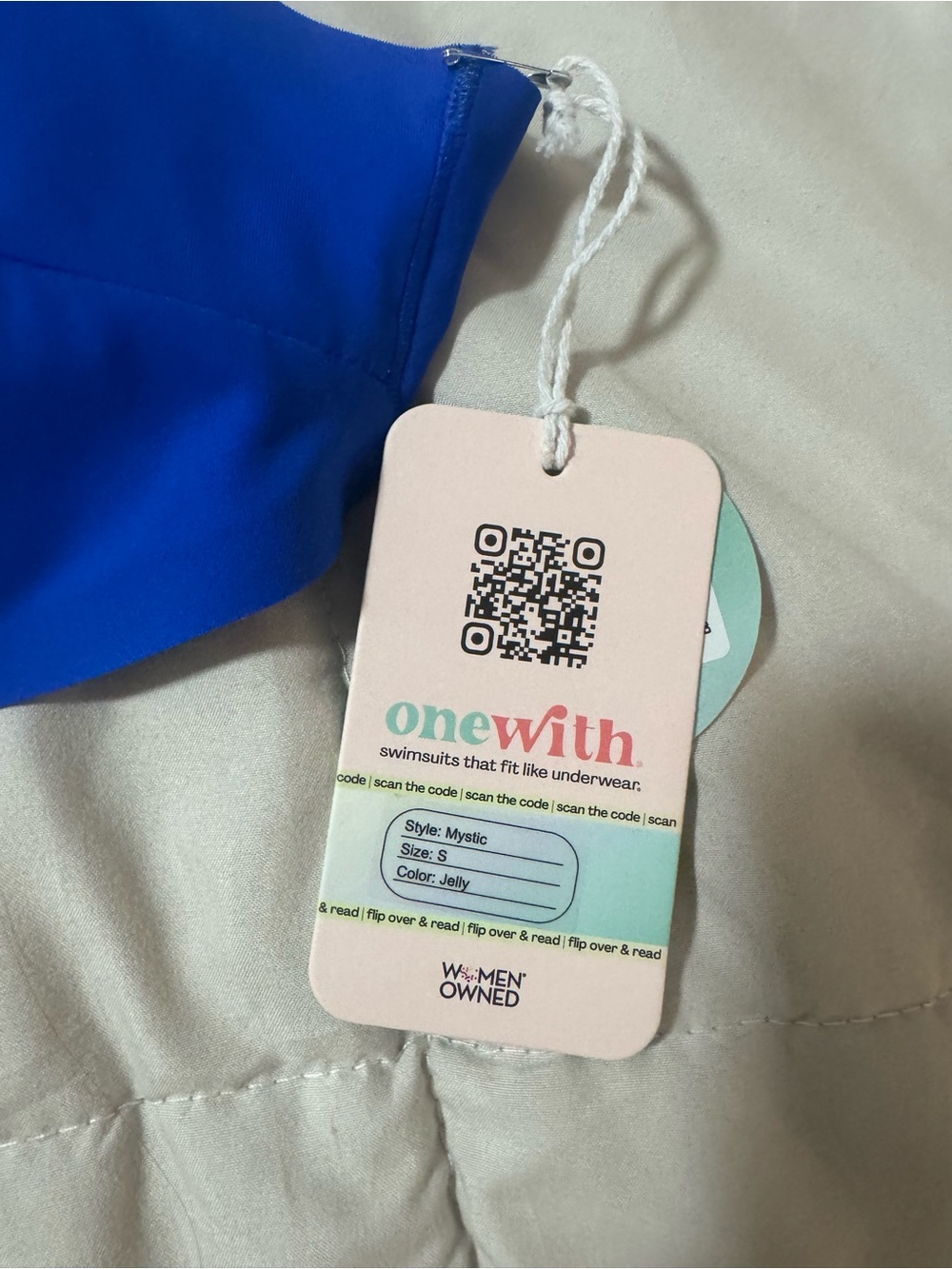 One With Swim Mystic Blue Scoop Neck Bikini Top - Picture 6 of 7